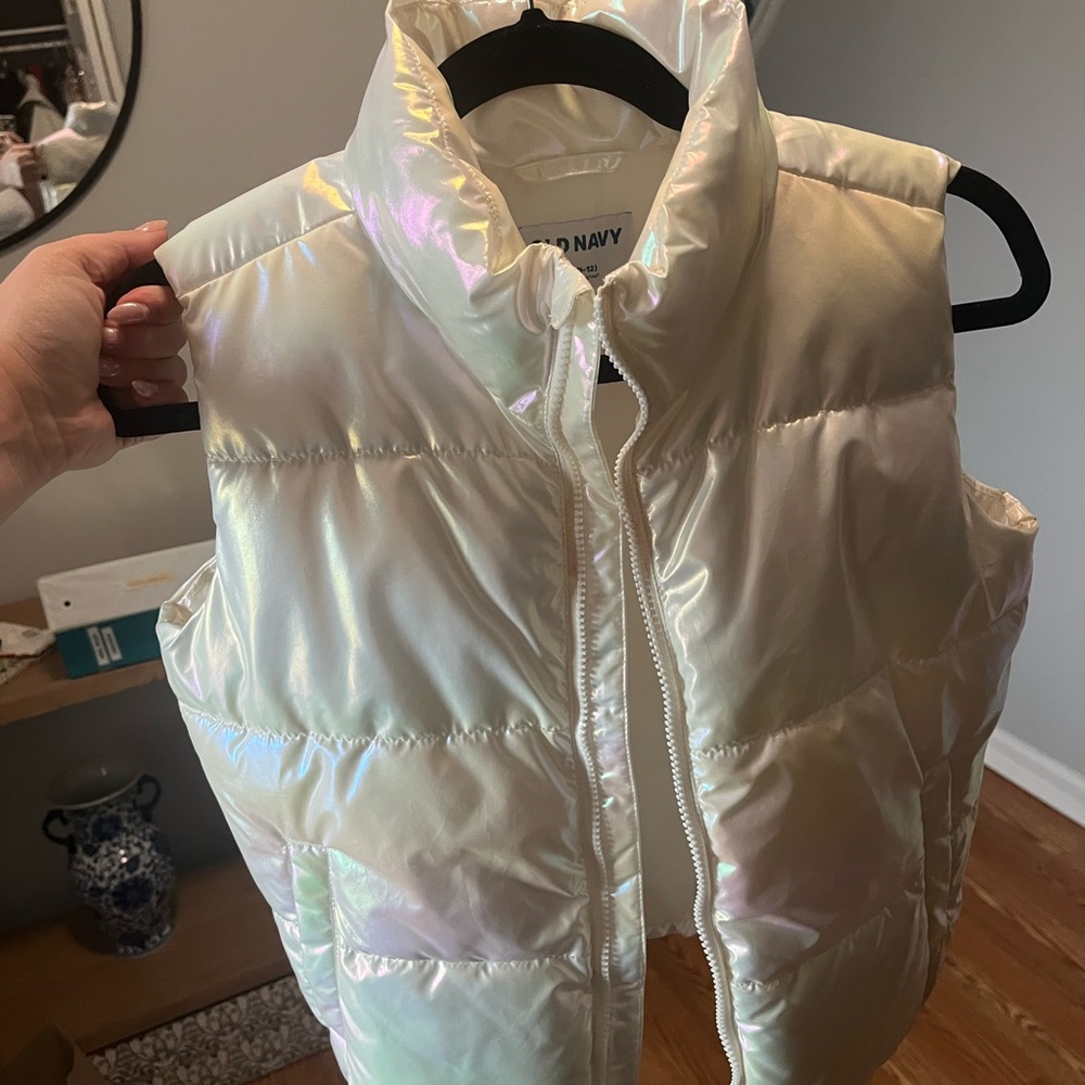 Old Navy Shimmering White Puffer Vest